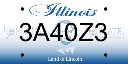 3A40Z3 Illinois License Plate
