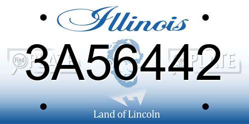 3A56442 Illinois License Plate