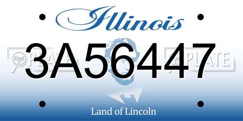 3A56447 Illinois License Plate