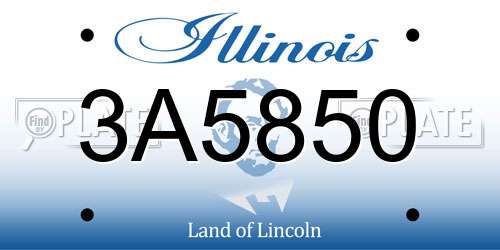 3A5850 Illinois License Plate