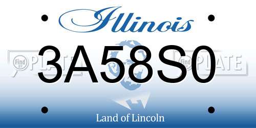 3A58S0 Illinois License Plate
