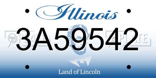 3A59542 Illinois License Plate
