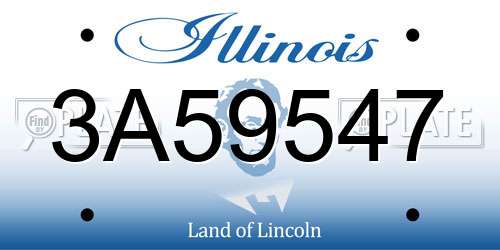 3A59547 Illinois License Plate
