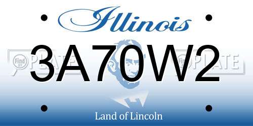 3A70W2 Illinois License Plate