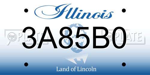 3A85B0 Illinois License Plate