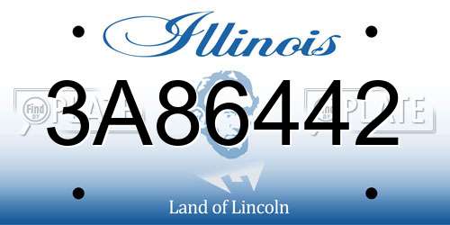 3A86442 Illinois License Plate