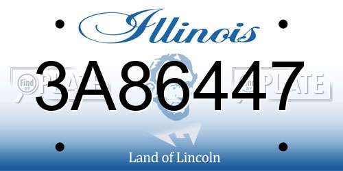 3A86447 Illinois License Plate