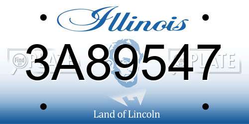 3A89547 Illinois License Plate