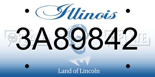 3A89842 Illinois License Plate