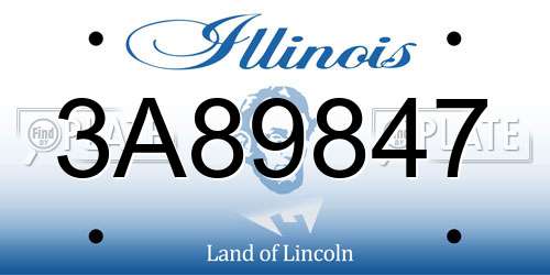 3A89847 Illinois License Plate