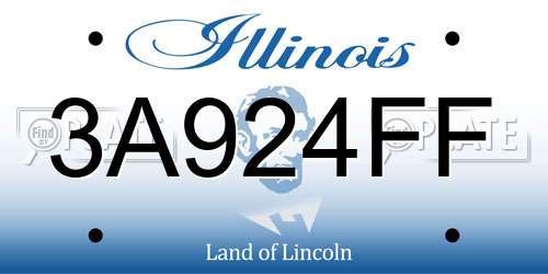 3A924FF Illinois License Plate