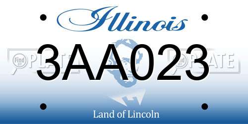 3AA023 Illinois License Plate