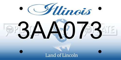 3AA073 Illinois License Plate