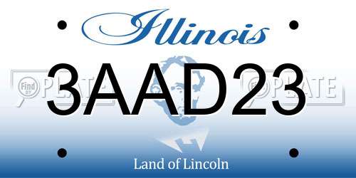 3AAD23 Illinois License Plate