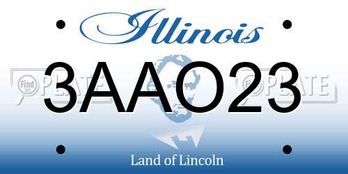 3AAO23 Illinois License Plate