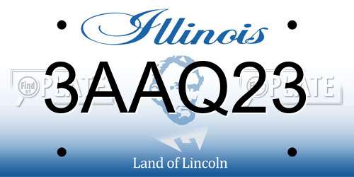 3AAQ23 Illinois License Plate