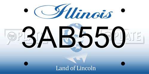 3AB550 Illinois License Plate