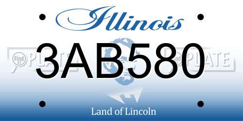 3AB580 Illinois License Plate