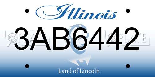 3AB6442 Illinois License Plate