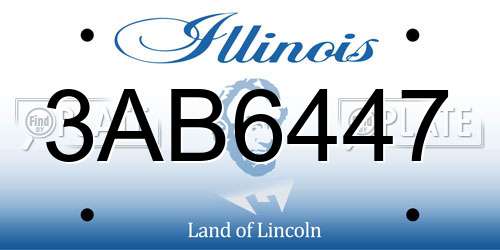 3AB6447 Illinois License Plate
