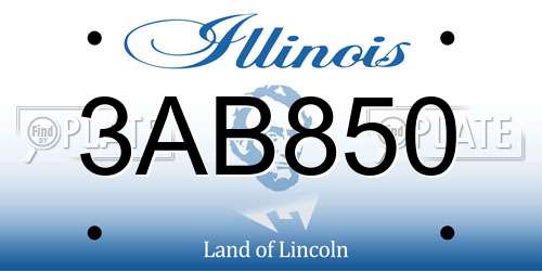 3AB850 Illinois License Plate