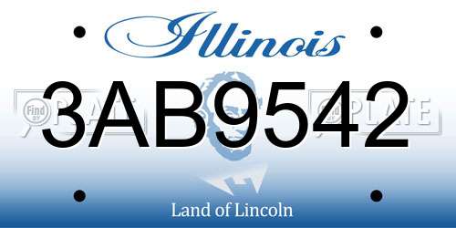 3AB9542 Illinois License Plate