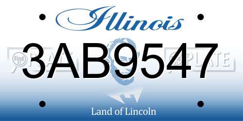 3AB9547 Illinois License Plate