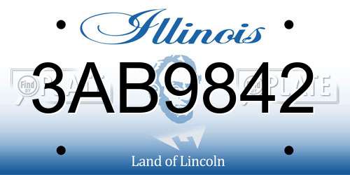 3AB9842 Illinois License Plate