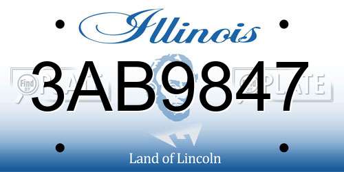 3AB9847 Illinois License Plate