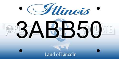 3ABB50 Illinois License Plate