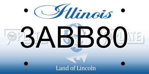 3ABB80 Illinois License Plate