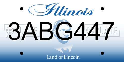 3ABG447 Illinois License Plate