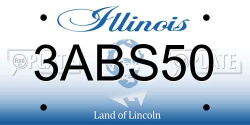 3ABS50 Illinois License Plate