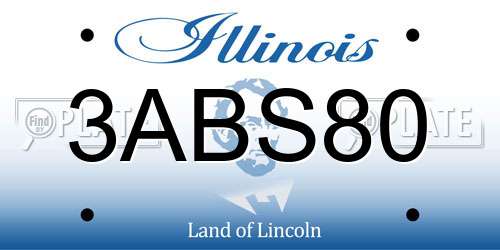 3ABS80 Illinois License Plate