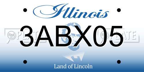 3ABX05 Illinois License Plate