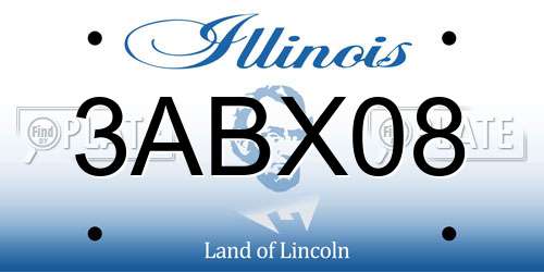3ABX08 Illinois License Plate