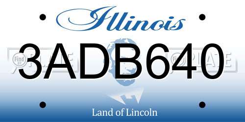 3ADB640 Illinois License Plate