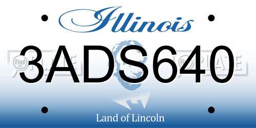 3ADS640 Illinois License Plate