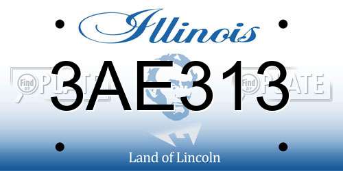 3AE313 Illinois License Plate