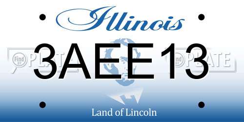 3AEE13 Illinois License Plate