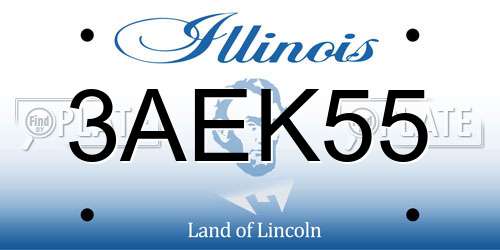 3AEK55 Illinois License Plate