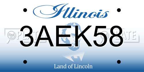 3AEK58 Illinois License Plate