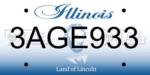 3AGE933 Illinois License Plate