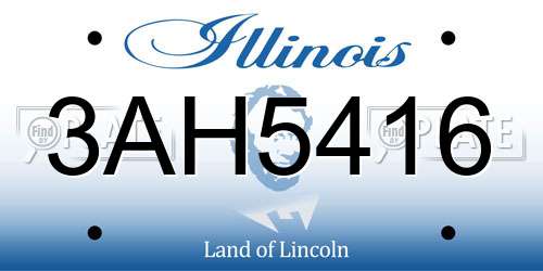 3AH5416 Illinois License Plate