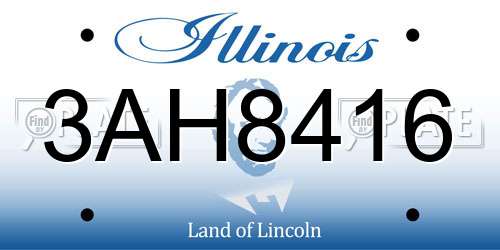 3AH8416 Illinois License Plate