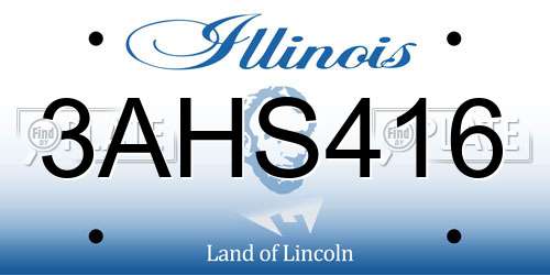 3AHS416 Illinois License Plate