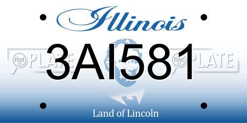 3AI581 Illinois License Plate
