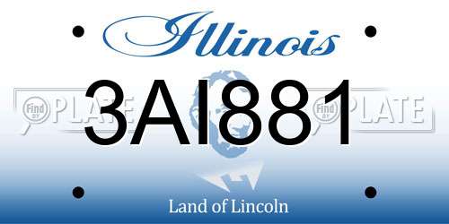 3AI881 Illinois License Plate