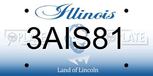 3AIS81 Illinois License Plate