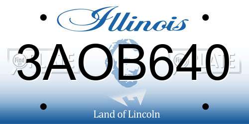 3AOB640 Illinois License Plate